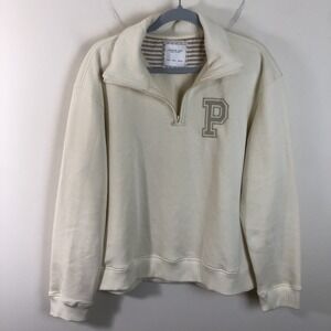 Cactus Man by Ricky Singh 1/4 Zip Sweater Pullover Men's Sz Large Beige